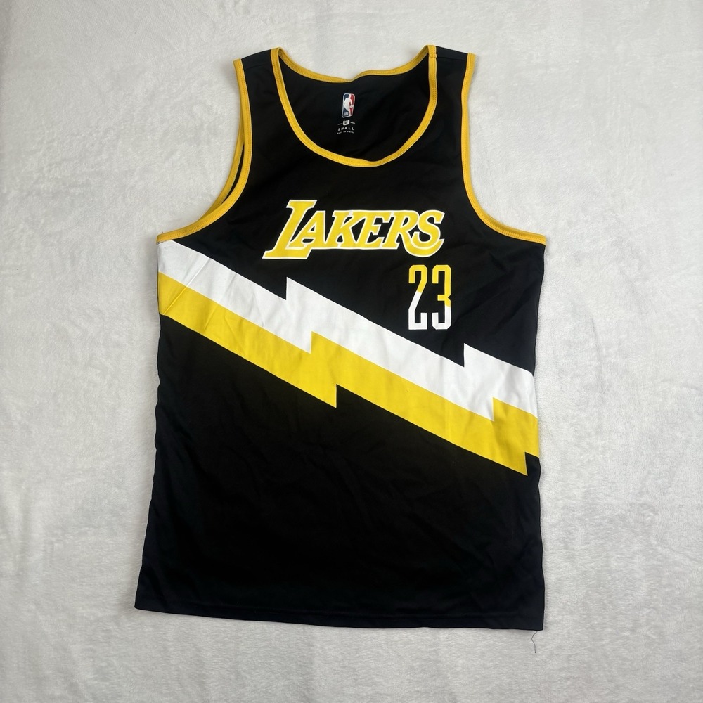 NBA Unk Los Angeles Lakers Black Basketball‎ Jersey Lebron James Mens S Stain